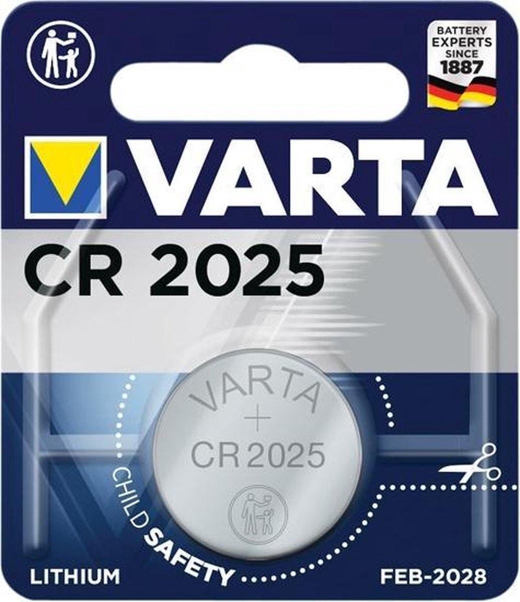 Varta Knoopcelbatterij CR2025 Lithium 3v 170mAh (Ø20x2,5mm)
