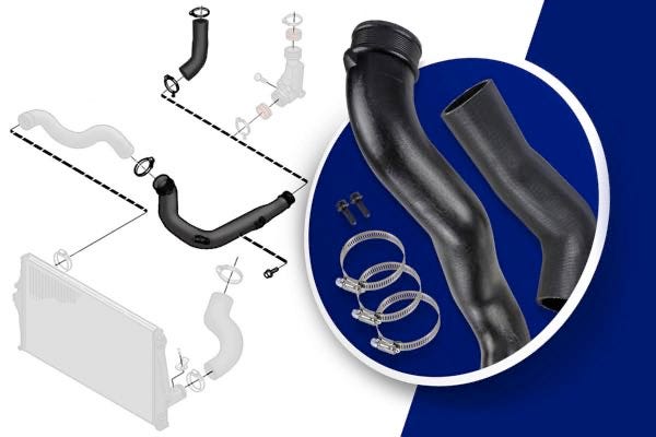 Drukslangset intercooler compleet D5244TX