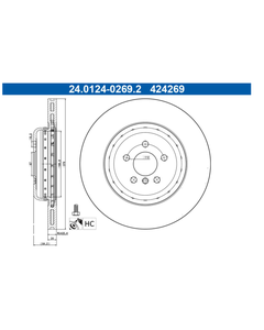 Remschijf rechts achter 370x24 G30 F90 G11 G12 F91 G14
