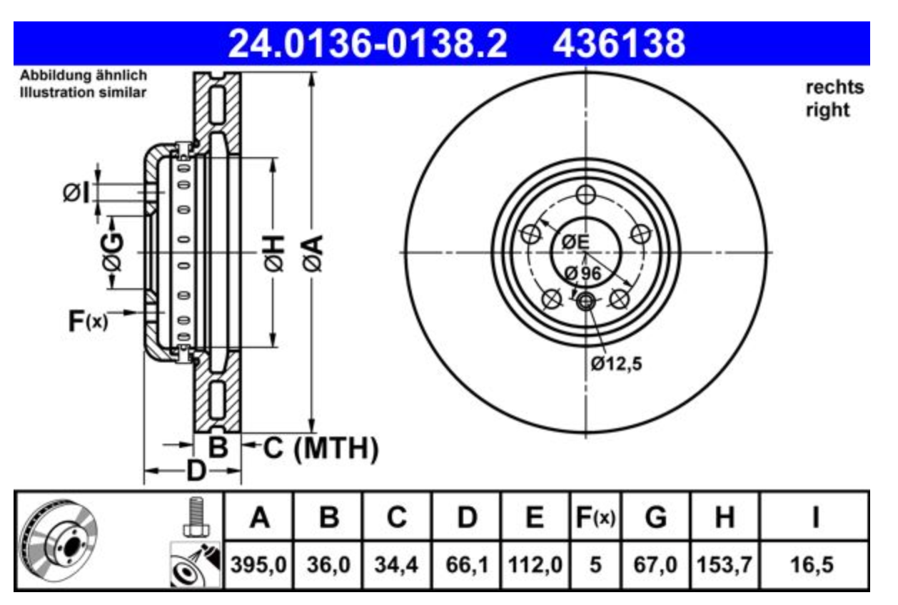 Remschijf LV met M-Sportrem 395x36